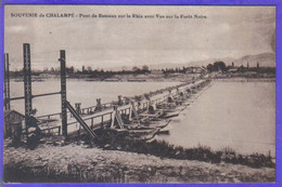 Carte Postale 68. Chalampé  Pont De Bateaux Sur Le Rhin Et La Forêt Noire  Très Beau Plan - Chalampé