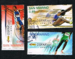 SAN MARINO      2007  CAMPIONATO MONDIALE ATLETICA LEGGERA OSAKA (COMPLET SET OF 3) - USED - Gebruikt