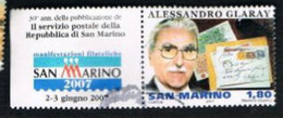 SAN MARINO     2007  SERVIZIO POSTALE A SAN MARINO - A.GLARAY (WITH LABEL) - USED - Gebruikt