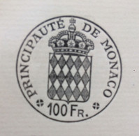 FISCAUX DE MONACO PAPIER TIMBRE 1957  BLASON 100 FR X 2   Filigrane RAINIER III - Steuermarken