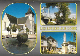 Les Rosiers Sur Loire - L'église; Pont Suspendu Sur La Loire; La Statue De Jeanne De Laval, épouse Du Roi René D'Anjou - Autres & Non Classés