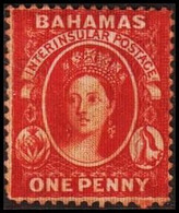 1863. BAHAMAS. Victoria. ONE PENNY. Perf. 14 No Gum. (Michel 5C) - JF410466 - Bahamas (1973-...)