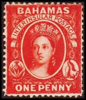 1863. BAHAMAS. Victoria. ONE PENNY. Perf. 14 Hinged. (Michel 5C) - JF410467 - Bahamas (1973-...)