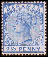 1890. BAHAMAS. Victoria. 2½ PENNY  No Gum. (Michel 14b) - JF410478 - Bahamas (1973-...)