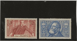 TIMBRES N° 318 Et 319  NEUF SANS CHARNIERE - ANNEE  1936 - COTE : 50 € - Neufs