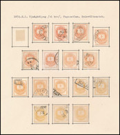 O 1874 Hírlapbélyeg, 16 Db Többféle Színárnyalatban, Albumlapon - Andere & Zonder Classificatie