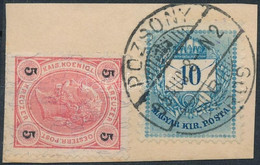 1895 Kivágás Magyar és Osztrák Bélyeggel / Cutting With Austrian And Hungarian Stamp "POZSONY" - Andere & Zonder Classificatie