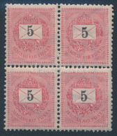 ** 1898 5kr Négyestömb Lemezösszefüggés Variációval / Block Of 4 - Andere & Zonder Classificatie