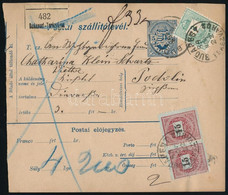 1889 Szállítólevél 3kr + 2 X 15kr Kiegészítéssel "BUDAPEST" - Podolin - Andere & Zonder Classificatie