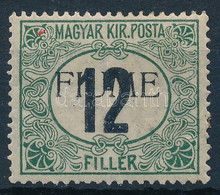 ** 1918 Feketeszámú Portó 12f VIIa Vízjellel, Bodor Vizsgálójellel (30.000) (elsárgult Gumi / Yellowed Gum) - Andere & Zonder Classificatie