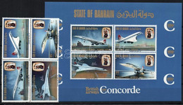 ** 1976 Concorde Bahrain-London útvonalon Négyestömb Mi 248-251 + Blokk 1 - Autres & Non Classés