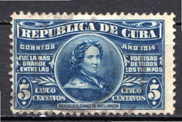 CUBA - (République) - 1914 - N° 174 - 5 C. Bleu - (Centenaire De La Naissance De Gertrude Gomez De Avallaneda) - Otros