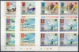 ** 1974 UPU Jubileumi Kongresszus, Lausanne Sor ívsarki Négyestömbökben Mi 517-522 - Altri & Non Classificati