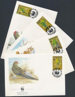 1987 WWF Papagájok Sor Mi 421-424 4 FDC - Altri & Non Classificati