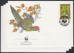 1987 WWF Papagájok Sor Mi 421-424 4 Db FDC-n - Altri & Non Classificati