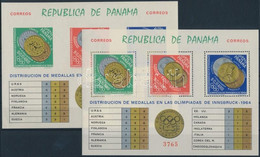 ** 1964 Téli Olimpia érmesei Fogazott + Vágott Blokk Mi 28 AB - Autres & Non Classés