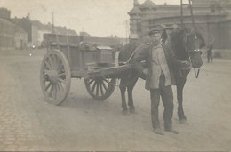 Oude Foto Postkaart. Te Identificeren   1908 Paard En Kar. Antwerpen Borgerhout ?? - Da Identificare