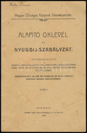 1909 A Magyar Országos Központi Takarékpénztár Alapító Oklevele és Nyugdíj Szabályzata. 16 P - Zonder Classificatie
