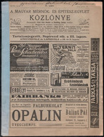 1914 A Magyar Mérnök- És Építészegylet Közlönye, XLVIII. Kötet 15. Szám - Zonder Classificatie