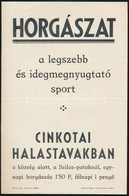 1933 Horgászat A Cinkotai Halastavakban, Kisplakát, 23,5×15,5 Cm - Autres & Non Classés