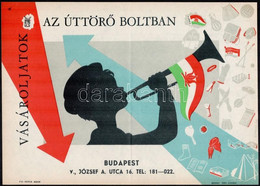 1960 Villamosplakát: Vásároljatok Az Úttörő Boltban, 23×33 Cm - Autres & Non Classés