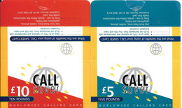 2-CARTES-PREPAYEE-GB-CALL SAVER-5£ & 10£-Plastic Fin Glacé-Neuve Avec Son Support-TBE-RARE - BT Cartes Mondiales (Prépayées)