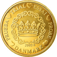 Danemark, 10 Euro Cent, 2002, Unofficial Private Coin, SPL, Laiton - Essais Privés / Non-officiels