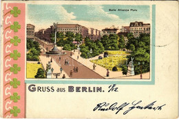 T2/T3 1900 Berlin, Belle Alliance Platz / Square. No. 107. Art Nouveau, Clovers, Litho (EK) - Non Classificati