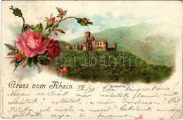 T2/T3 1900 Koblenz, Stolzenfels. Gruss Vom Rhein / Castle. Verlag F. Szesztokat Art Nouveau, Floral, Litho (EK) - Non Classificati