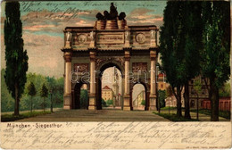 T2/T3 1903 München, Munich; Siegestor / Victory Gate. Lith. U. Druck Georg Brunner Litho (EK) - Non Classificati