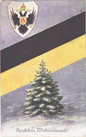 ** T2/T3 Herzlichen Weihnachtsgruß! / Christmas Greeting With The Flag And Coat Of Arms Of Austria-Hungary. H.H.i.W. Nr. - Non Classificati