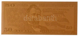 Amerikai Egyesült Államok 2009. 50$ Aranyozott Bankjegy Replika T:I USA 2009. 50 Dollars Gold Plated Banknote Replica C: - Non Classificati