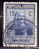 PORTOGALLO PORTUGAL 1925 MARQUES DE POMBAL CENT. 15c USATO USED OBLITERE' - Other & Unclassified