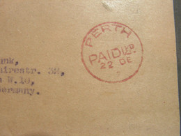 Perth Red Cancel - Lettres & Documents