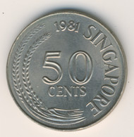 SINGAPORE 1981: 50 Cents, KM 5 - Singapour