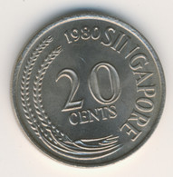SINGAPORE 1980: 20 Cents, KM 4 - Singapour