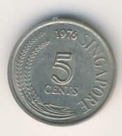 SINGAPORE 1976: 5 Cents, KM 2 - Singapour