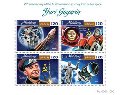 Maldives 2016 First Human To Journey Into Outer Space Yuri Gagarin (Vostok 1） - Maldives (1965-...)