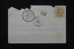 FRANCE / BELGIQUE - Enveloppe De Gavere Pour Paris En Septembre 1870 ( Siège De Paris ) - L 79680 - Krieg 1870