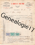 96 2742 BELGIQUE BRUXELLES MIDI 1923 Fabrique De Meubles G. DENIES - A. VAN EYNDE Rue De La Fontaine CUIR DE COURDOUE - Ambachten