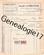 96 2743 BELGIQUE BRUXELLES 1923 Fabrique De Meubles JOSEPH LATHOUWERS Rue De Soignies - Old Professions