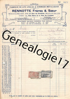 96 2748 BELGIQUE BRUXELLES 1924 Fabrique De Lits Anglais RENNOTTE Rue Du Remblai USINE Rue Bara Et Compas - Old Professions