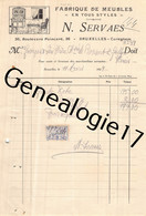 96 2750 BELGIQUE BRUXELLES 1924 Fabrique De Meubles N. SERVAES Bd Poincare - Menuiserie Menuisier - Old Professions