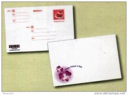 Taiwan Pre-Stamp 2010 Father Day Postal Card Chocolate Cake Orchid Flower Strawberry Postal Stationary - Interi Postali