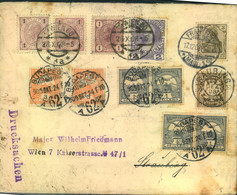 1908/09, Interessanter "Reisebrief" Dt. Reich, Bayern, Ungarn, Österreich. - Autres & Non Classés