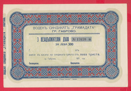 108K24A / Bulgaria 193.. - 3x100=300 Lv. Gabrovo - Water Union "Gramada",  Share Action Aktie - Wasser