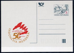 CZECH REPUBLIC 1995 3 Kc.postcard Indonesia Merdeka Unused.  Michel P7-A2 - Postales