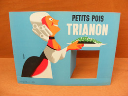 Petits Pois Trianon Pessac Gravelines Carton Publicitaire Magasin Vitrine Publicité Illustration Jacques Auriac - Paperboard Signs