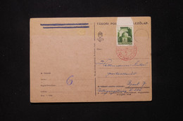 HONGRIE - Oblitération En Rouge De Budapest En 1945 Sur Carte - L 79757 - Covers & Documents