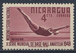 Nicaragua 1949 Mi 987A SG 1123 ** Diving / Tauchen / Plongée / Duiken - 10th World Amateur Baseball Championships - High Diving